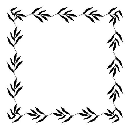 square botanical frame. Vector Illustrationのイラスト素材