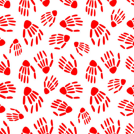 Skeleton hand seamless pattern. bones pattern. Design for Halloween and day of the Deadのイラスト素材