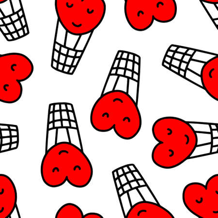 Seamless pattern with heart-shaped balloons. vector illustration