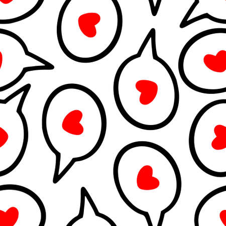 Pattern of speech bubbles with hearts
