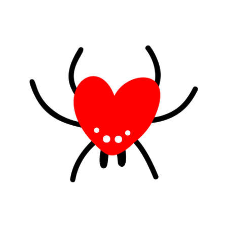 A heart-shaped spider. Vector icon for Valentines Dayのイラスト素材