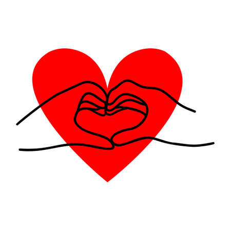 Heart in the shape of hands. Valentines Day Designのイラスト素材