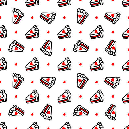 seamless pattern with Cupcakes with hearts.のイラスト素材