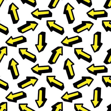 Seamless pattern with a yellow arrow .Vector illustrationのイラスト素材