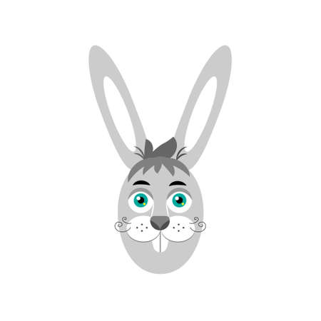 Grey Easter Bunny . Easter rabbit.Vector illustration in cartoon styleのイラスト素材