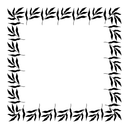 square botanical frame. Vector Illustrationのイラスト素材