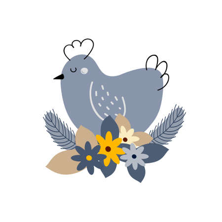 Cute Easter chicken. Design for Easter. vector illustrationのイラスト素材