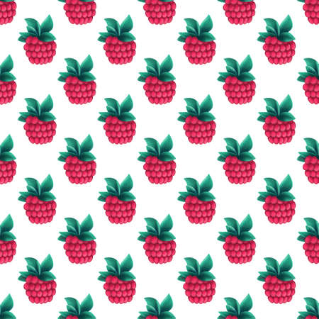 Seamless pattern with raspberry