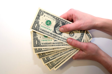 U.S. Dollars in Handの写真素材