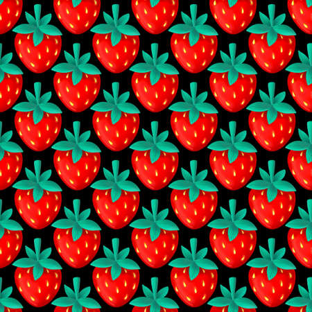 Seamless pattern with strawberry