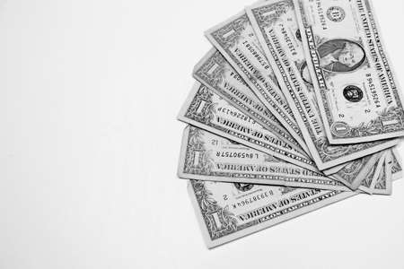 a wad of US dollarsの写真素材
