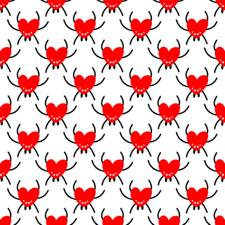 Seamless background with red spidersのイラスト素材