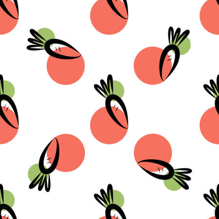 Seamless pattern of orange carrotsのイラスト素材
