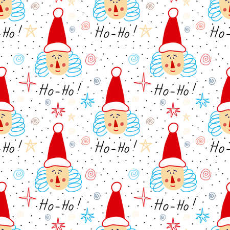 Christmas pattern with santa claus. vectorのイラスト素材