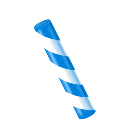 Blue and white striped candy stickの写真素材