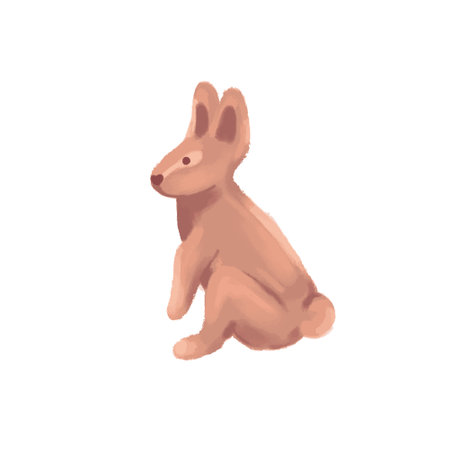 Rabbit on a white background. Hand-drawn vector illustrationのイラスト素材