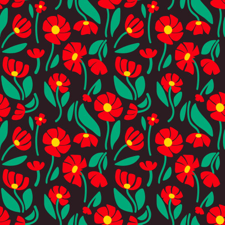 Seamless pattern of poppy flowersのイラスト素材