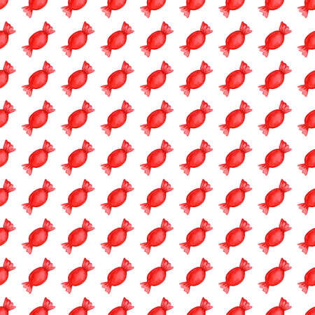 Festive seamless pattern with candy in a red wrapper.の写真素材