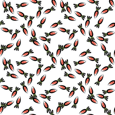 Seamless pattern of orange carrots