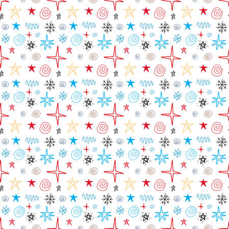 Abstract background with chaotic stars patternのイラスト素材