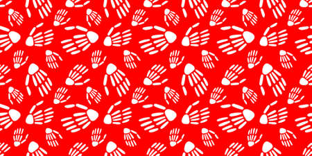 pattern of Skeleton hand on a red background.のイラスト素材