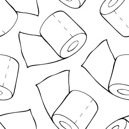 Toilet paper seamless pattern. Vector flat illustrationのイラスト素材