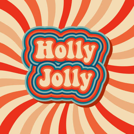 Groove retro Christmas card. Vector illustrationのイラスト素材