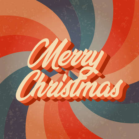 Groove retro Christmas card. Vector illustrationのイラスト素材