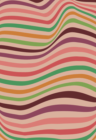 Retro groovy psychedelic wavy backgroundのイラスト素材