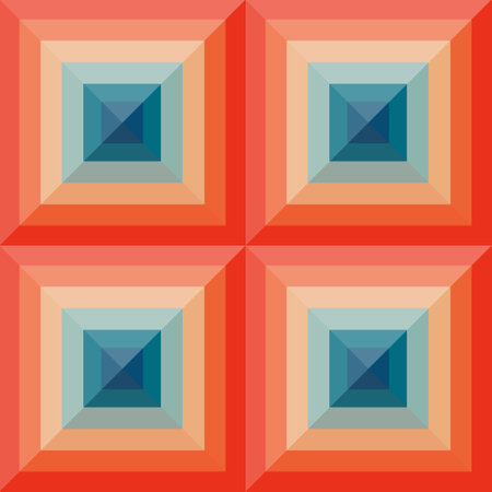 Vintage aestethic pattern with squares in the style of the 70s and 60のイラスト素材