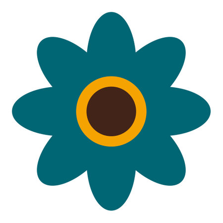 Flower in retro groovy style. Simple vector iconのイラスト素材