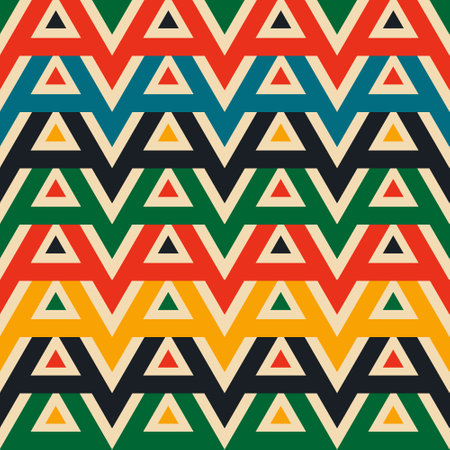 Retro groovy pattern with triangles in the style of the 70s and 60のイラスト素材