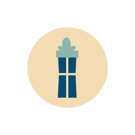Retro vintage Christmas gift box iconのイラスト素材