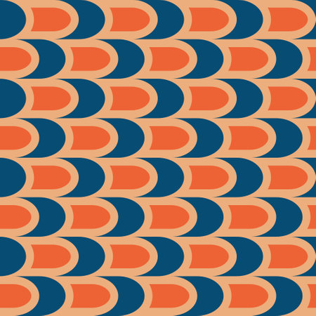 Retro seamless pattern in the style of the 70s and 60sのイラスト素材