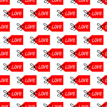 seamless background with the tag with the inscription loveのイラスト素材
