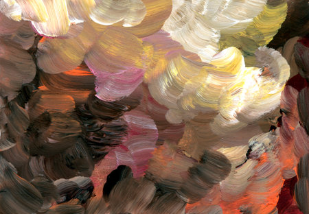 Picturesque brown-beige acrylic texture painted by handsの写真素材