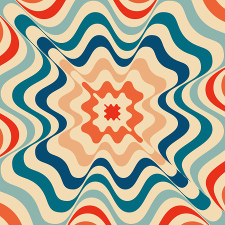 Psychedelic retro groove wavy background
