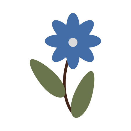 Flower in retro groovy style. Simple vector iconのイラスト素材