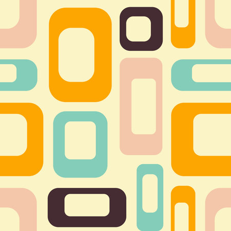 Mid Century retro vintage Pattern 70sのイラスト素材