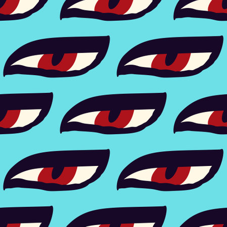 seamless pattern with Ethnical magical mystical eyes.のイラスト素材