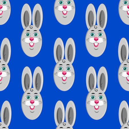 Easter bunny seamless pattern background. holiday spring animals pattern animalsのイラスト素材