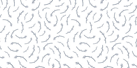 Retro brown Easter spring seamless background with willow twigs