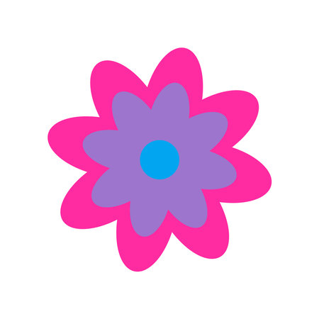 funny bright modern hippie flower vector illustrationのイラスト素材
