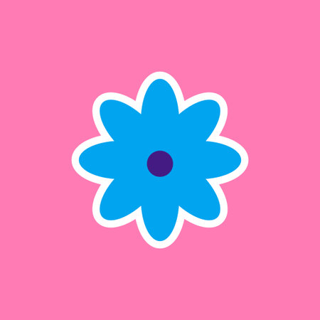 funny groovy playful flower in Y2K style. Hippie trendy flower cardのイラスト素材