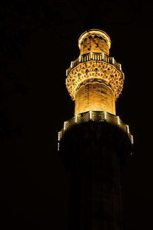 Night view of the Blue Mosque in Istanbul, Turkeyの写真素材
