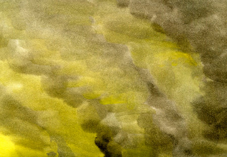 Green-yellow hand-drawn watercolor backgroundの写真素材