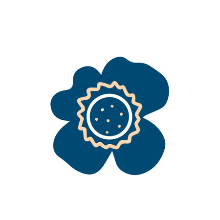 Bright blue flowers clipart isolatedのイラスト素材