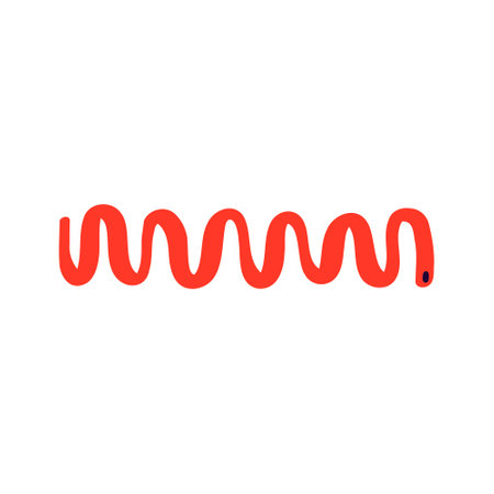 Vibrant groovy snake in modern trendy naive style. Minimalistic funky bizarre snake