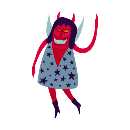 strange fairy character. Bright weird ugly character on Halloween. Cute quirky comic book characters...