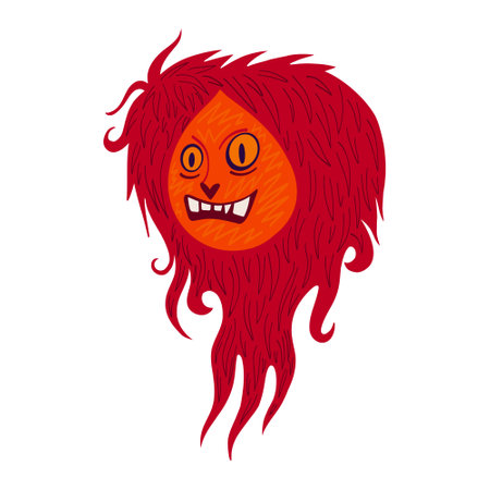 Vibrant fantasy lion character. Illustration in modern cartoon childish hand drawn styleのイラスト素材